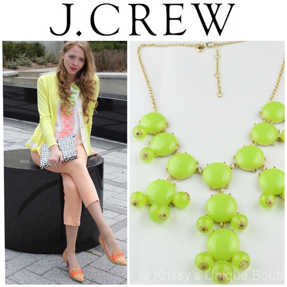 J. CREW Green bubble necklace